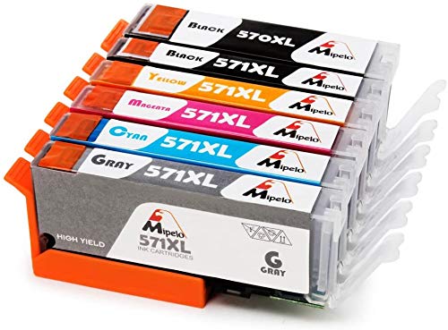 Mipelo Compatible Canon PGI-570XL CLI-571XL PGI-570 CLI-571 Cartuchos de tinta para Canon Pixma MG7700 MG7750 MG7751 MG7752 MG7753 TS8050 TS8051 TS8052 TS8053 TS9050 TS9055 Impresora