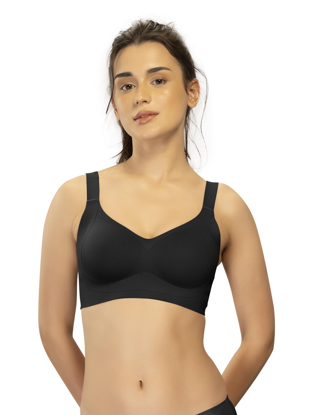 sonari SM 105 Women Padded Full Coverage Seamless Bra | Wire Free, Hook& Eye Closure, Nylon Blend Material, Broad Adjustable Strap Bra for Everyday Use-picture-34