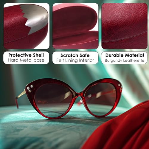 Image of MyEyeglassCase Large Hard Sunglasses Case | fits Large curved Sunglasses, with microfiber bag and cleaning cloth