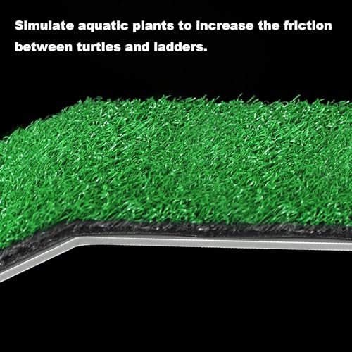 HOORayeah Schildkröten Sonnenplattform - 4.6 X 2.8 X 1,3 Zoll Schildkröten Sonnenplattform - simulierte Rasenrampe Schildkrötenrampe mit Sauger - Reptilien, Schildkröten, Frösche Schildkröten
