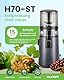 Hurom H70ST Neuer Slow Juicer | Elektrische Kaltpresse | Entsafter für Gemüse & Obst | 1.8L Kapazität | Automatische Entsaftungsfunktion | BPA-frei | 15 Jahre Garantie | 150W | Titangrau