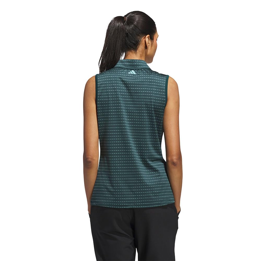adidas Ultimate365 Jacquard Stripe Woman Sleeveless Polo M