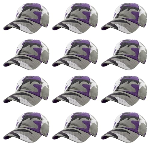 Image of Gelante Baseball Caps Hats 100% Cotton Plain Blank Adjustable Size Wholesale Bulk of 12 Pack