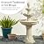 Glitzhome Water Fountain Outdoor Floor-Stand Fountains with LED Light & Pump, Oversized 3 Tier Terrazzo Waterfalls Patio Fountain and Waterfalls Outdoor Yard Fountains for Lawn Garden Backyard Deck