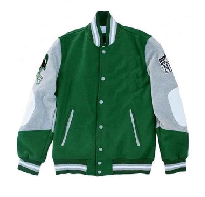 Women's Famous Green Princess Diana Royal Touch Versity Jacket | Wool & Leather Jacket