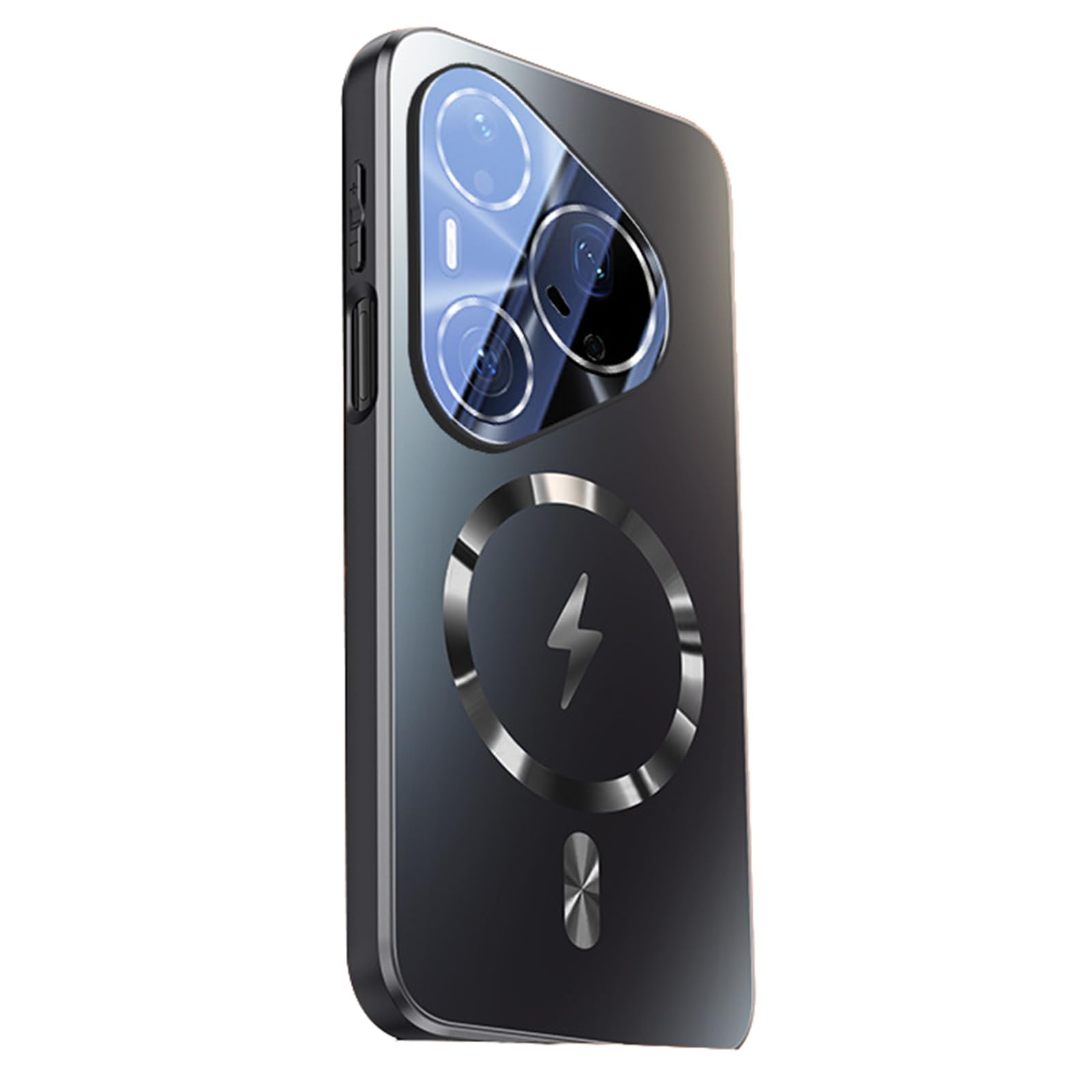 Magnetisch Hülle für Huawei Pura 90 Pro Max/90 Pro/90, Dünne Gefrostet rutschfeste Schutzhülle mit Volls Schutz des Objektivs Handyhülle,Schwarz,90 Pro