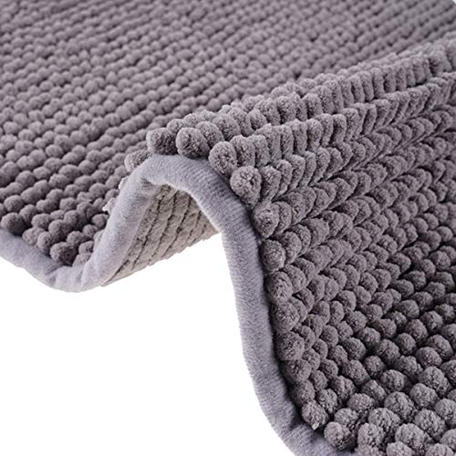 Tapete De Banheiro Antiderrapante Bolinha Microfibra 60x40cm (Cinza Escuro)