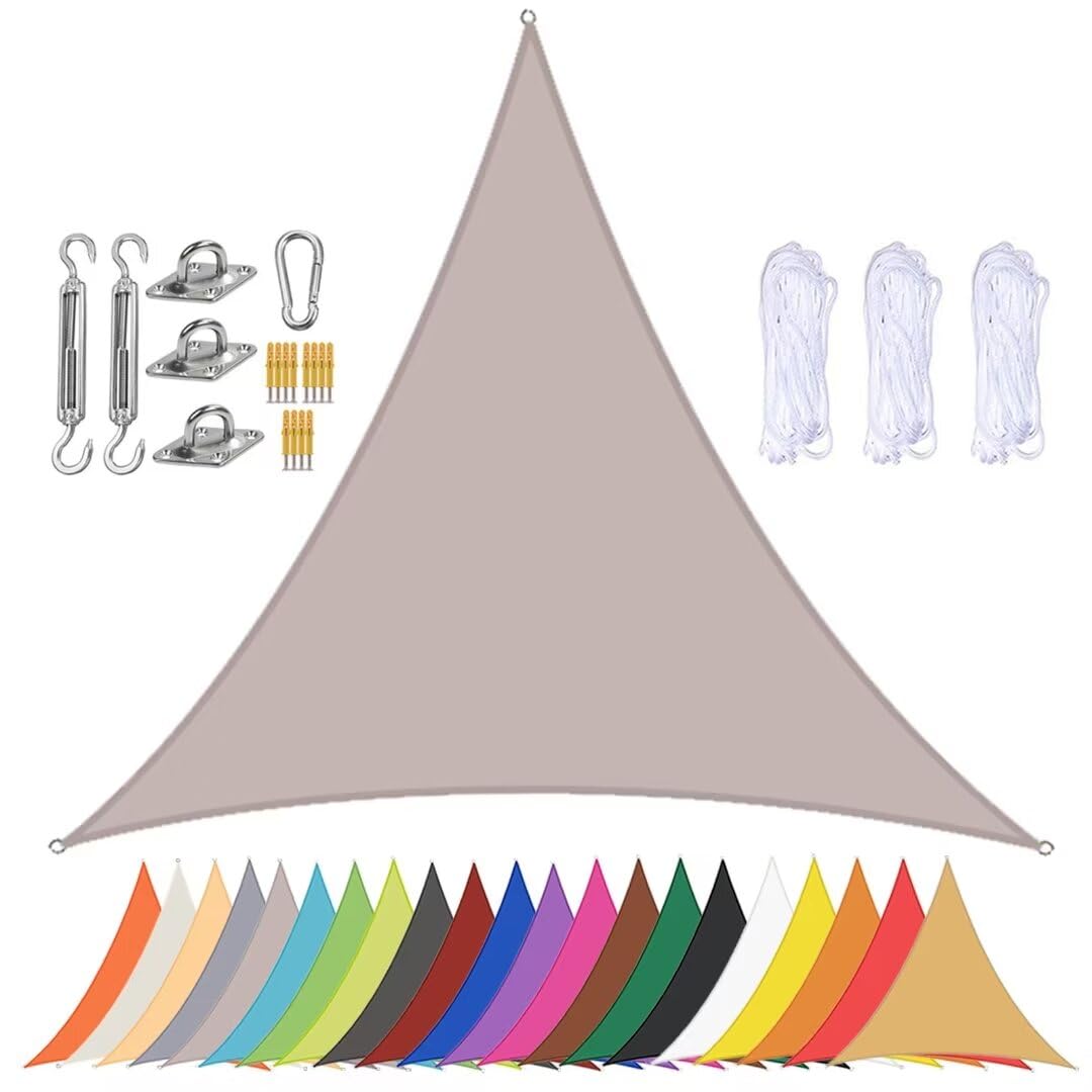 Voile d'ombrage triangulaire pour bloquer les UV et la pluie dehors