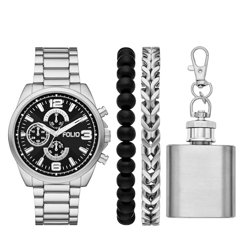 Montre à trois aiguilles argentée Folio FMDFL6075 le cadeau masculin parfait