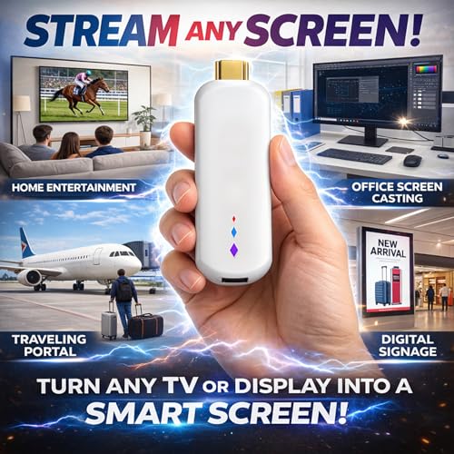 Denash dla Androida 14 TV Stick Odtwarzacz Multimediów Strumieniowych 4K Ultra HD z Pilotem Głosowym dla Netflix Hulu Flixster