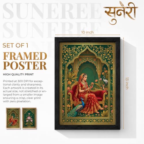 Image of Suneree Traditional Indian Wall Art - Set of 2 (ART 18, 10x13 INCHES)