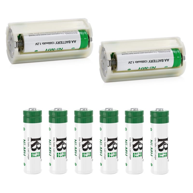KBT 3 AA in Series to D Size Battery Holder Case Adapter Tube (3.6V /4.5V) with 6 Pack AA 1.2V...