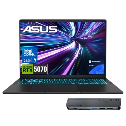 Image of ASUS V16 RTX 5070 Intel Core 7 240H 32GB DDR5 1TB SSD Gaming Laptop | 16 inch WUXGA 144Hz 16:10 Display, Turbo Blue Backlit KB, Numeric Keypad, HDMI, Windows 11 Home, w /bundle
