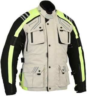 Bikers Gear Australia Men's Hi Viz Velocity Winter Motorcycle Jacket with Removable CE Armour