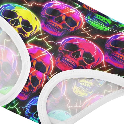 Joisal Funny Neon Skulls Cool Cute Panties Girl Girls Underwear Toddlers Cotton Funny Briefs Undies Kids 2t4