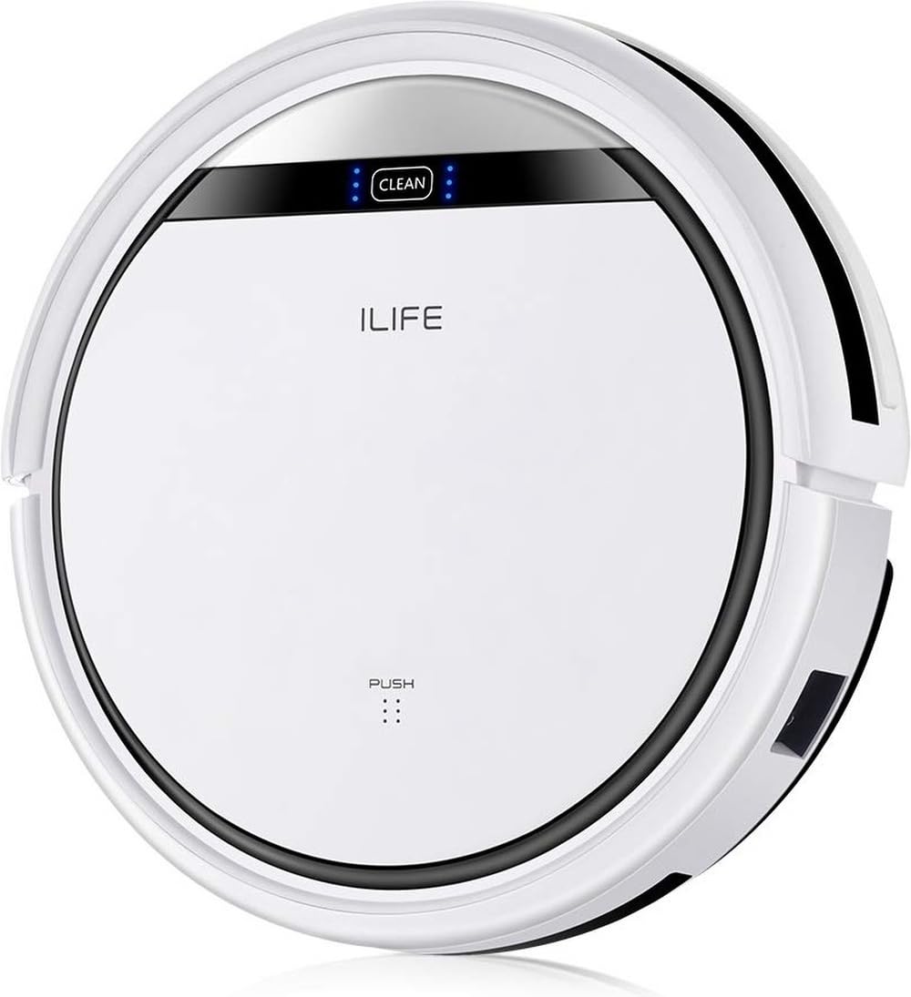 ILIFE V3s Pro Robot Vacuum Cleaner, Tangle-Free Suction, Slim, Automatic Self-Charging Robotic Vacuum Cleaner, Daily Schedule Cleaning, Ideal for Pet Hair，Hard Floor and Low Pile Carpet
