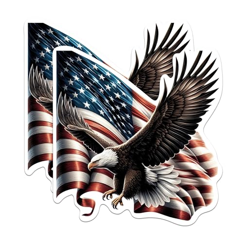 (2 Pack) Imanes Decorativos de Águila USA y Bandera Americana miniatura 1