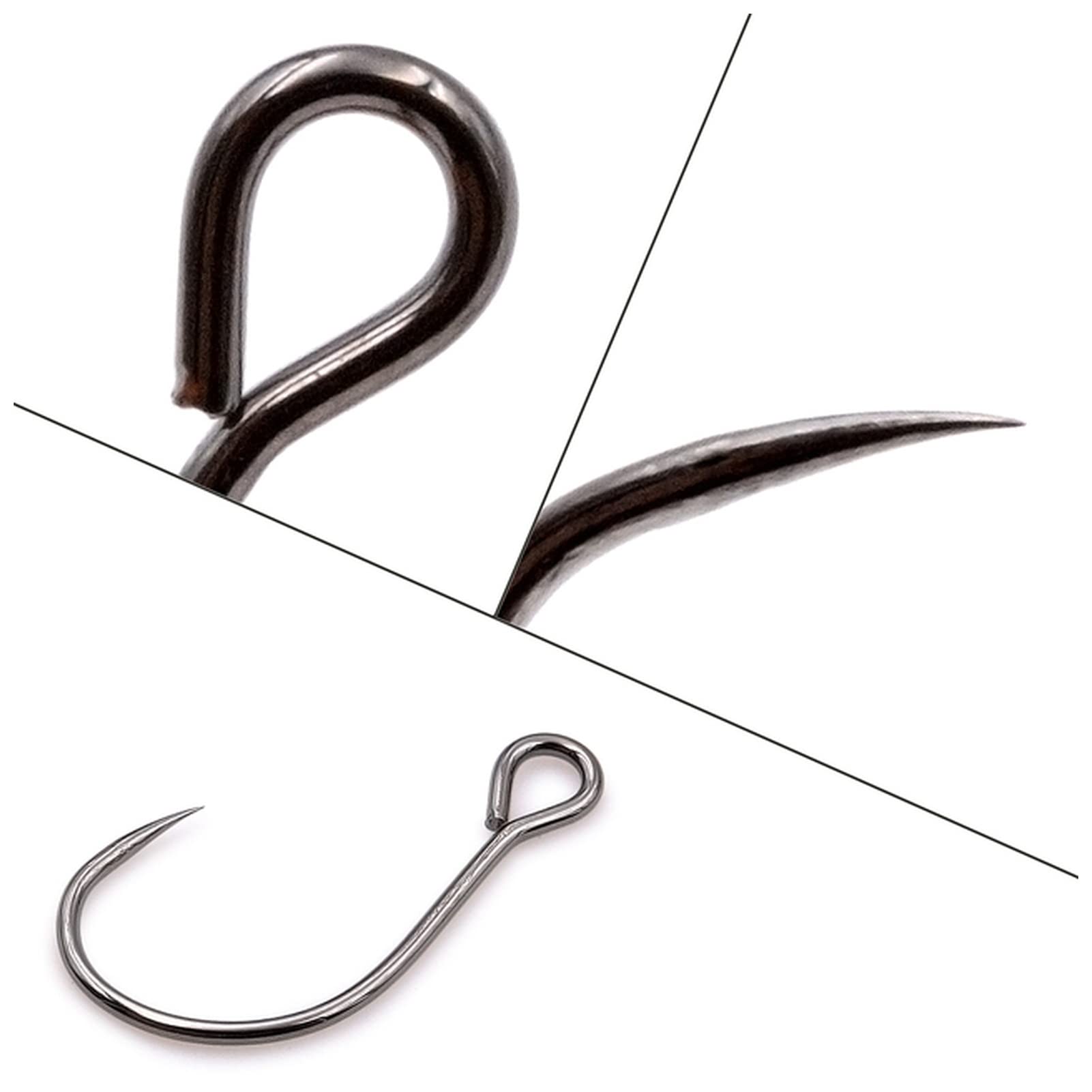 Fishing Hook Large Eye Hook Single Hook Non-barbed Hook High-Carbon Steel Stream Bed Fishing Tackle Thkfish Fishing Hook (Color : Barbless, Size : Size 1) Sports & Outdoors