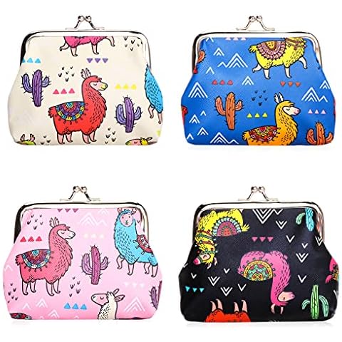 Oyachic Monedero Kisslock para Mujer (4pcs Alpaca and Cactus) Cover