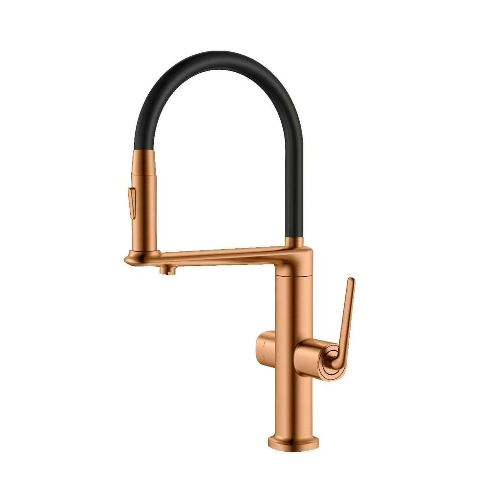 ZYCHSJXA Kitchen Bath Taps3 Way Tap with Pull Out Spray Rotary Brass Sink Faucet 3 in 1-Rose Gold