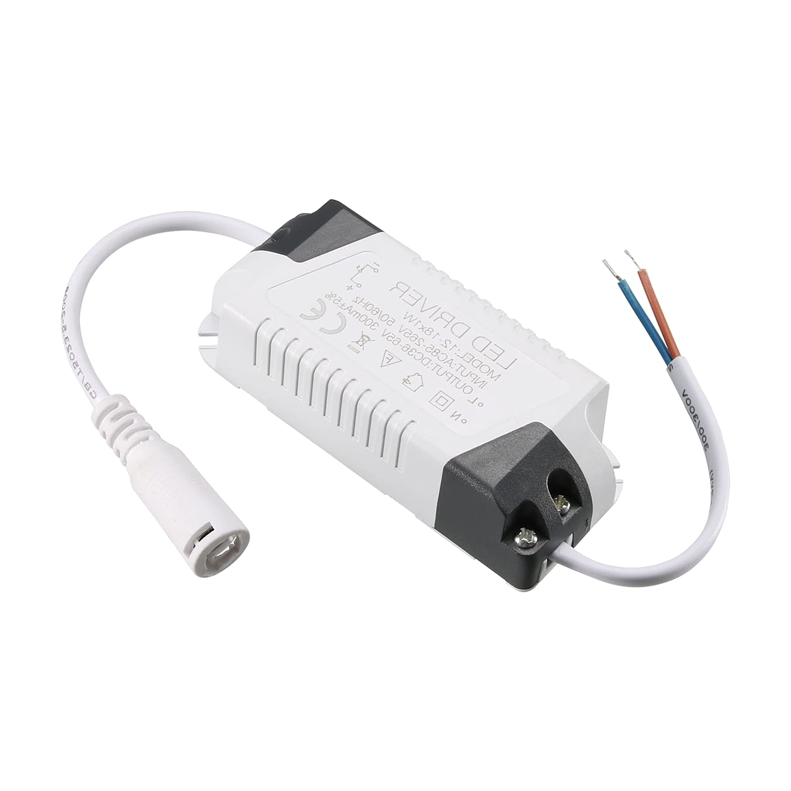 QUARKZMAN 12-18W LED Sterownik x 1 sztuk Węgla Stal Zasilanie Transformator Stały Prąd 300mA dla LED Światła, Projekt komputerowy, Zewnętrzne Światło, [Szary]
