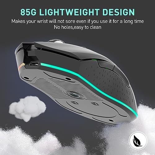 Image of DAREU EM901X Wireless Gaming Mouse with Charging Dock Rechargeable RGB,12K DPI,7 Programmable Buttons High-Precision Sensor [300IPS] [1000Hz] for PC Notebook Mac