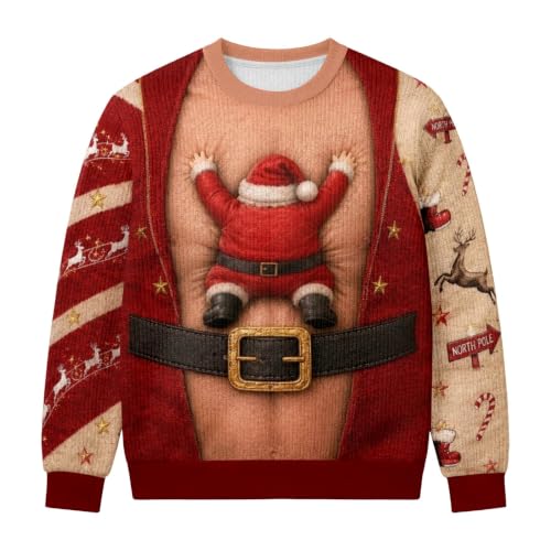 Belly-Hugging Santa Hairy Tum Print