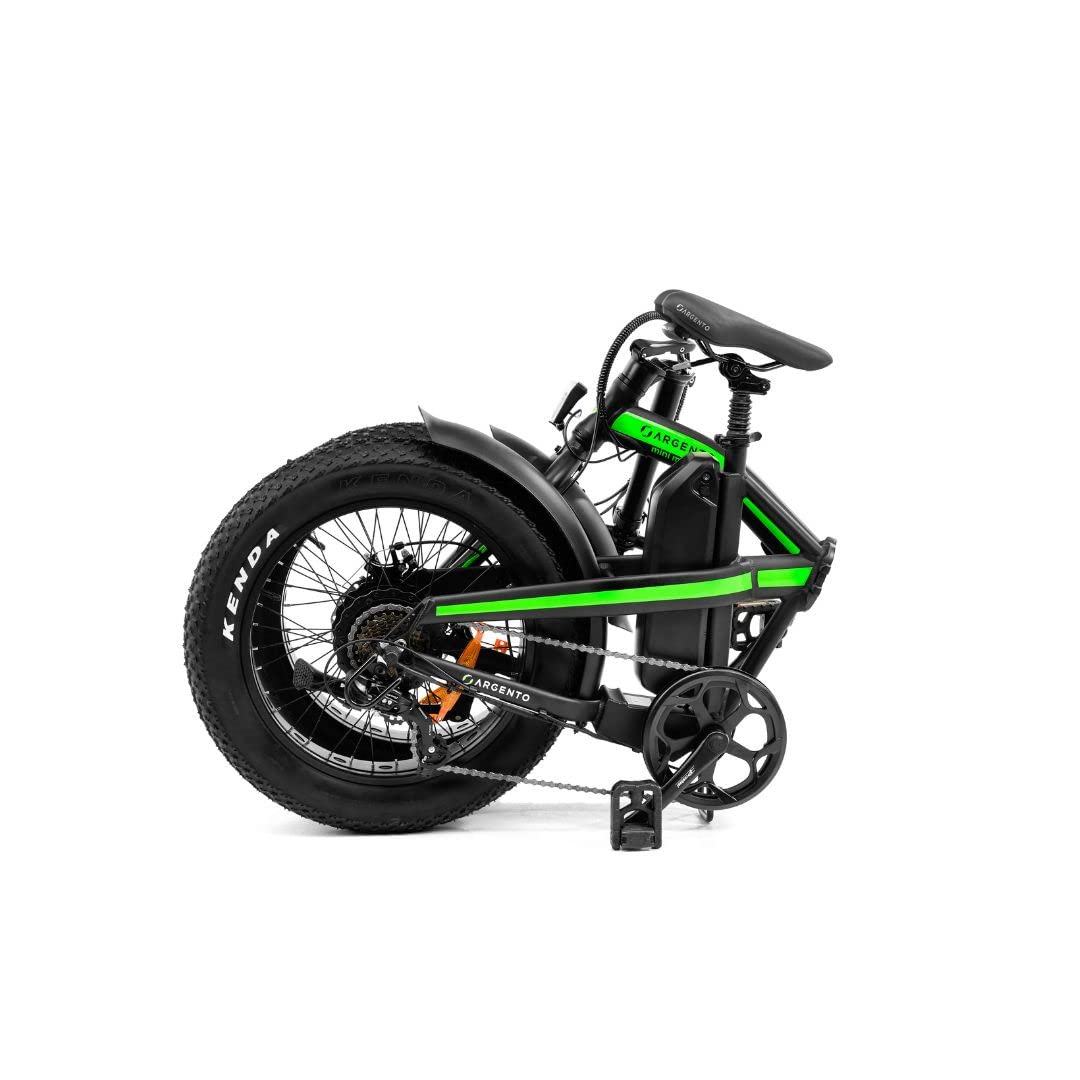 Argento, Mini Mad, E-Vélo, Moteur 250W, Batterie 375WH, 20 Pouces, Noir/Vert