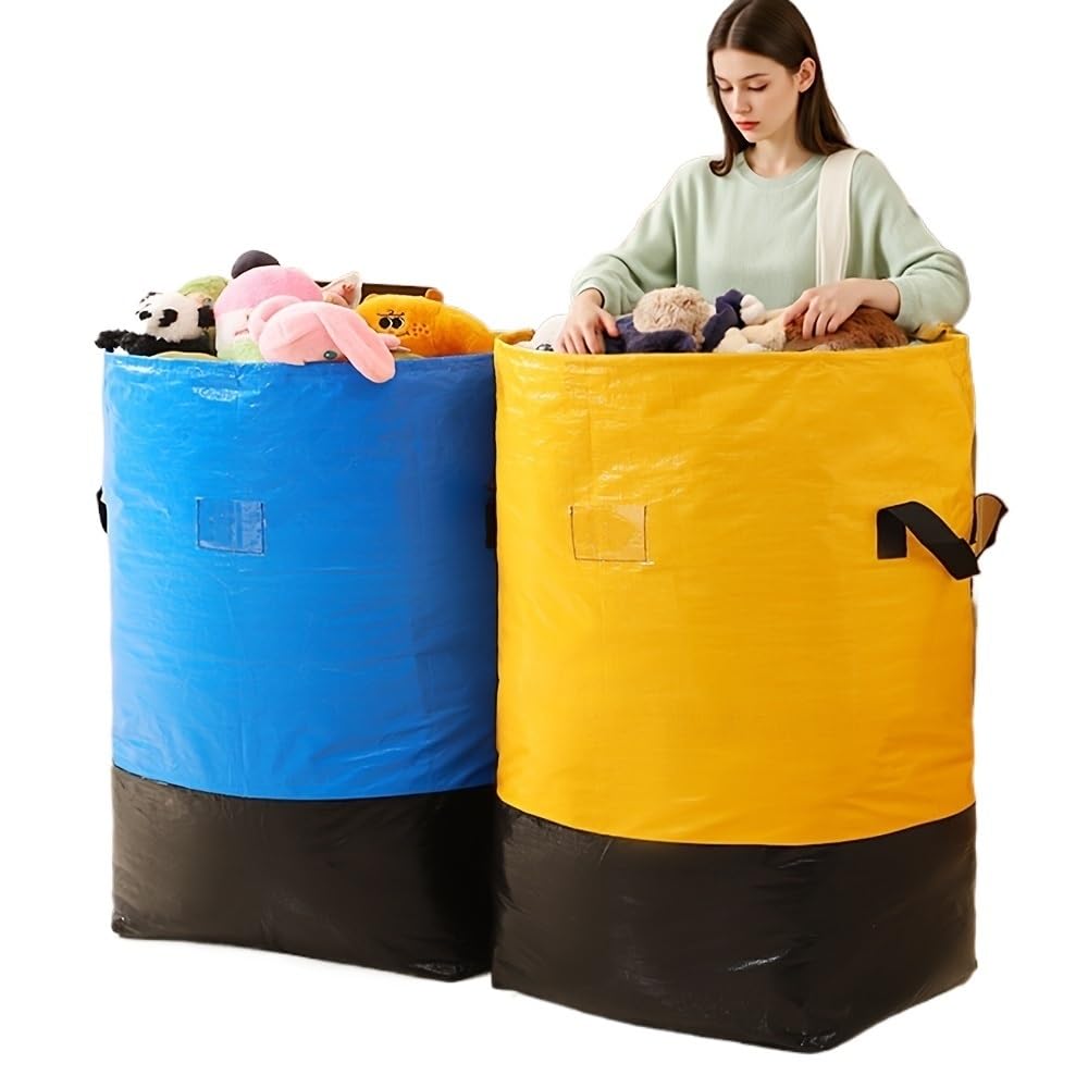 1Pack Heavy-Duty Moving Bags Large Capacity Storage Organizer Bags Clothing & Bedding Storage Bag Travel Pouch Travel Essentials(Yellow)