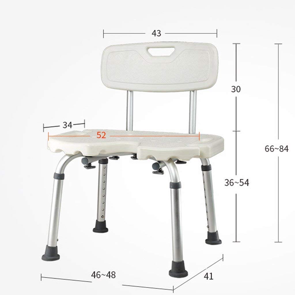 Taburete de baño, Asiento de baño Silla de Ducha Ajustable en Altura Ligera-Aplicable a Ancianos, Mujeres Embarazadas, Discapacitados,B