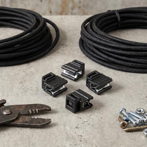 20 unidades de soportes para abrazaderas de cables, negros, de plástico, medidas 0,63 × 0,55 × 0,38 pulgadas, para organización de cables y cordones miniatura 7