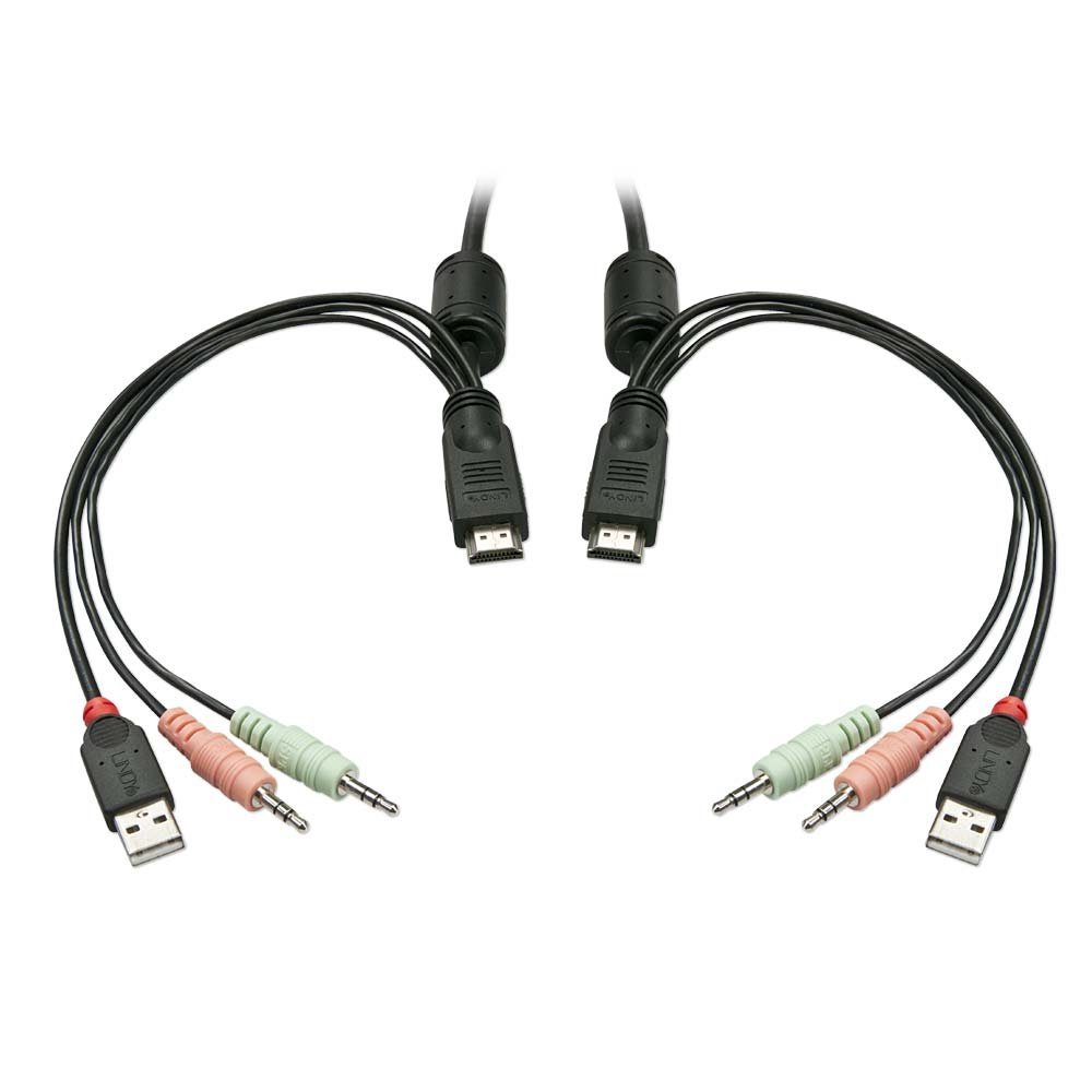 Lindy Compact 2 Port HDMI, USB 2.0 and Audio KVM Switch - 42340