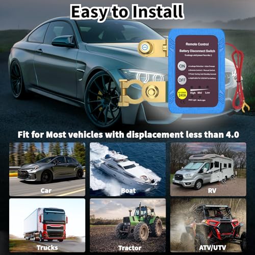 Gasoray KILL SWITCH 12V 240A Switch For Car,12V 240A Remote Battery Disconnect Switch Smart Voltage Kill Switch thumb #6