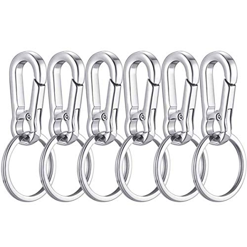 ExeQianming Llavero, 6 llaveros con Clip de mosquetón de Metal para Manualidades, broches de Langosta, Clips giratorios