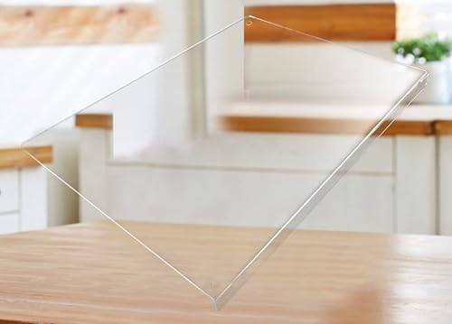 Tabla de cortar grande de acrílico transparente con borde de 18 x 24 pulgadas, diseño antideslizante para cortar verduras, frutas o panadería en el