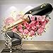 Produktbild Gwgdjk Großes Benutzerdefiniertes Wandbild Champagne Bubbly & Pink Rose 3D Po Murals Wallpaper Für Kitchen Room Tv Hintergrund 3D Wandfresko-140X100Cm (56 * 40Inch)