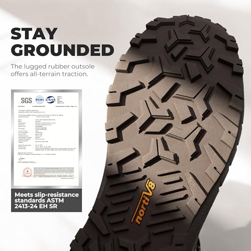 Image of NORTIV 8 Composite Toe Boots for Men ASTM F2413-24 Safety Work Boots Lightweight Anti-Fatigue Non-Slip with Zipper for Warehouse Construction, Terrascope-nano