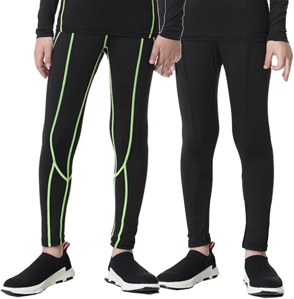 LANBAOSI Youth Boys Compression Leggings Athletic Pants Base Layer Football Workout Tight - Image 4