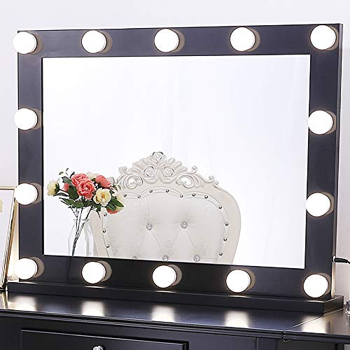Dimmable Lighted Vanity Mirror for Bedroom with 3 Color Changing, Hollywood Makeup Mirror with Lights for Dressing Table Vanity Set, Wall Mounted or Tabletop (31.5" X 23.6")