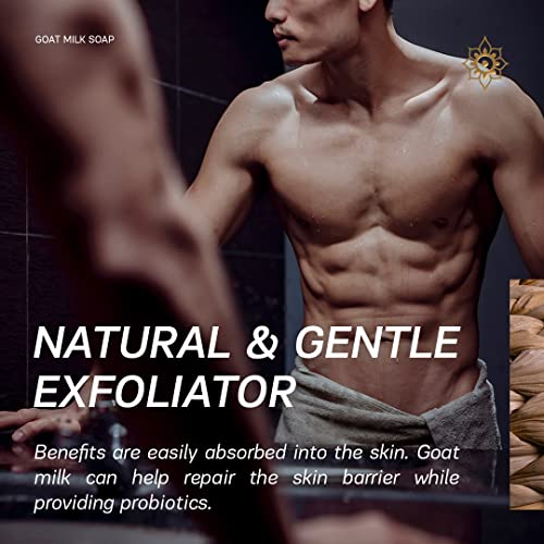 Authentic Bath & Soap Cold Processed Goat Milk Bar Soap For Men & Women. Natural, Handmade, No Parabens Or Sulfates, Cruelty Free, Anti-Aging & Moisturizing Face & Body Wash. 3.5 Oz Each (Pack Of 2) #TOP4
