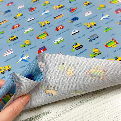 ハンドメイドオーダー専用☆　ピクセルドットはたらく車　白 Amazon | 車 はたらくくるま オックス ドット絵 ピクセルアート 生地