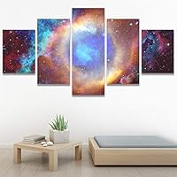 SIGNWIN 5 Panel Canvas Wall Art Modern Art Astronomy & Space Cosmic Decorative Elements Dramatic Multicolor Photography for Home Decorations Ready to Hang - 60