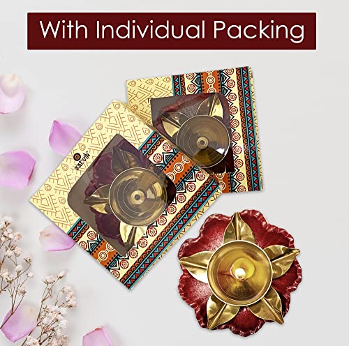 Satvik-2-Pc-Amayra-Designer-Lotus-Shape-Diya-Decorative-Flower-Dia-Diwali-Candle-Tea-Light-Holder-Stand-Dia-Oil-Lamp-Indoor-Decoration-Table-Diya-Housewarming-Return-Gift-Item
