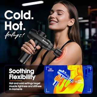 AERLANG Massage Gun with Heat and Cold,Deep Tissue Massage Gun, Back and Neck Massager for Pain Relief,Muscle Percussion Massager,Handheld Messager with 7Heads&Silent Birthday Gifts for him