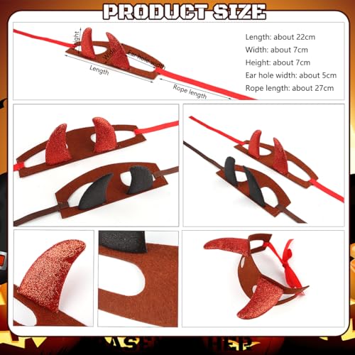 2Pcs Halloween Disfraz Diablo Cuernos para Perros Medianos miniatura 2