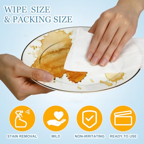 Image of 150 Pcs Portable Disposable Dish Cleaning Wipes Individually Wrapped Quick Cleaning Dish Soap Wipes Bulk Travel Size for Kitchen Outdoor Traveling Camping Hotel