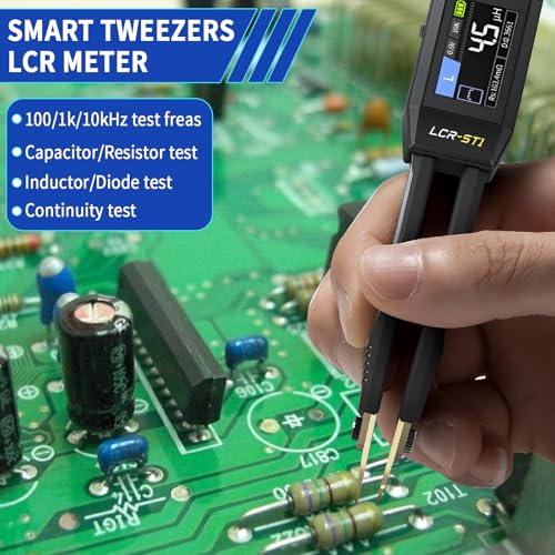 Image of LCR Meter Digital Multimeter 10KHz LCR Meter Tweezer with 0.5% Accuracy Mini Smart SMD Tester for ESR Resistor Capacitor Inductance Voltage Frequency Diode