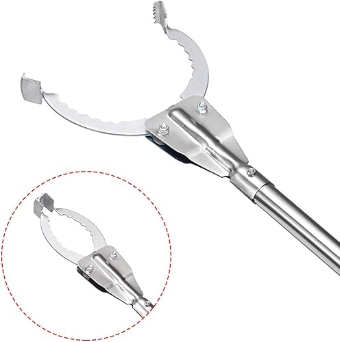 Miniatura 3 de uxcell 36 pulgadas agarrador herramienta extensor garra recogedor de basura acero inoxidable gris 2 unids