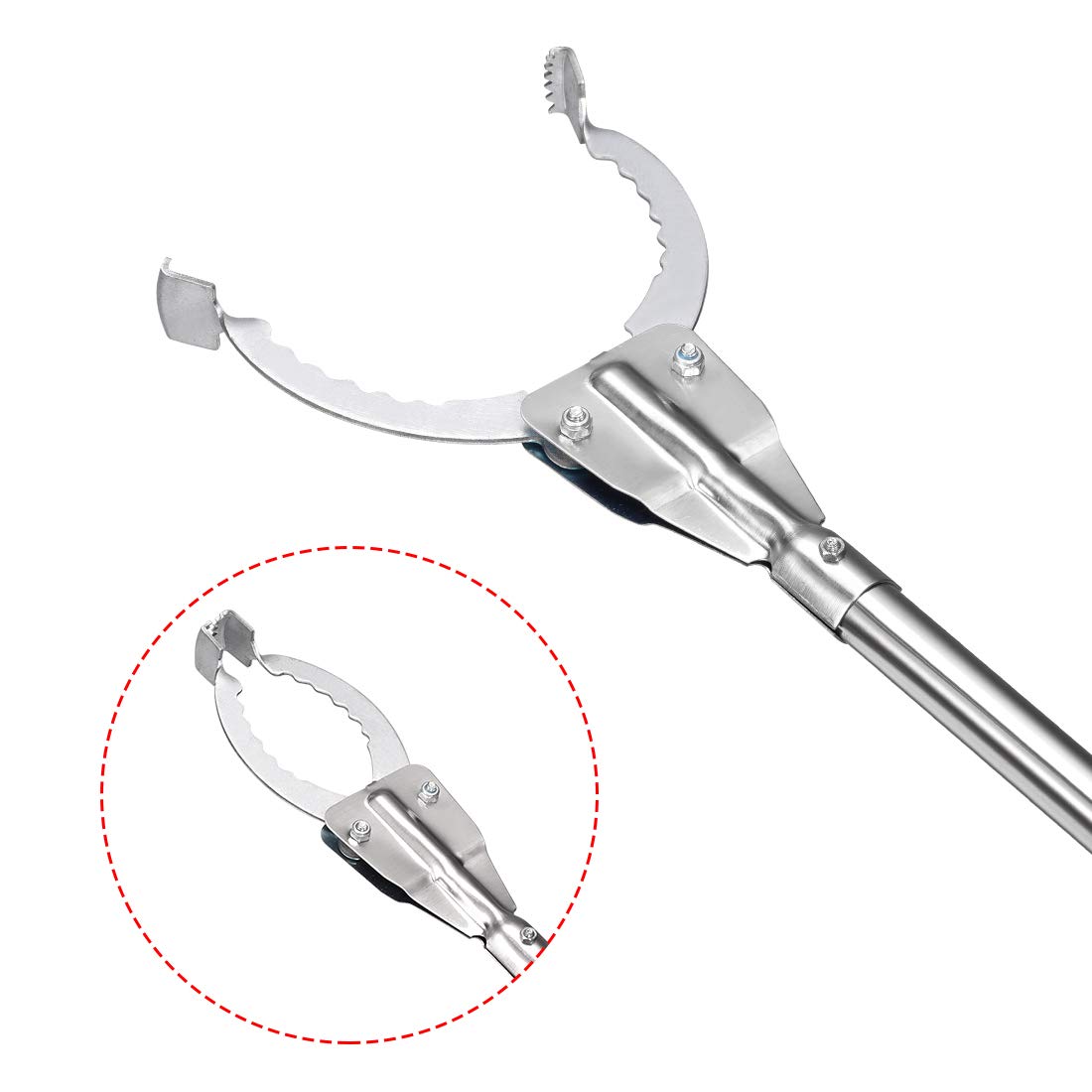 Sourcing map Lot de 2 pinces de préhension en acier inoxydable Gris 91,4 cm