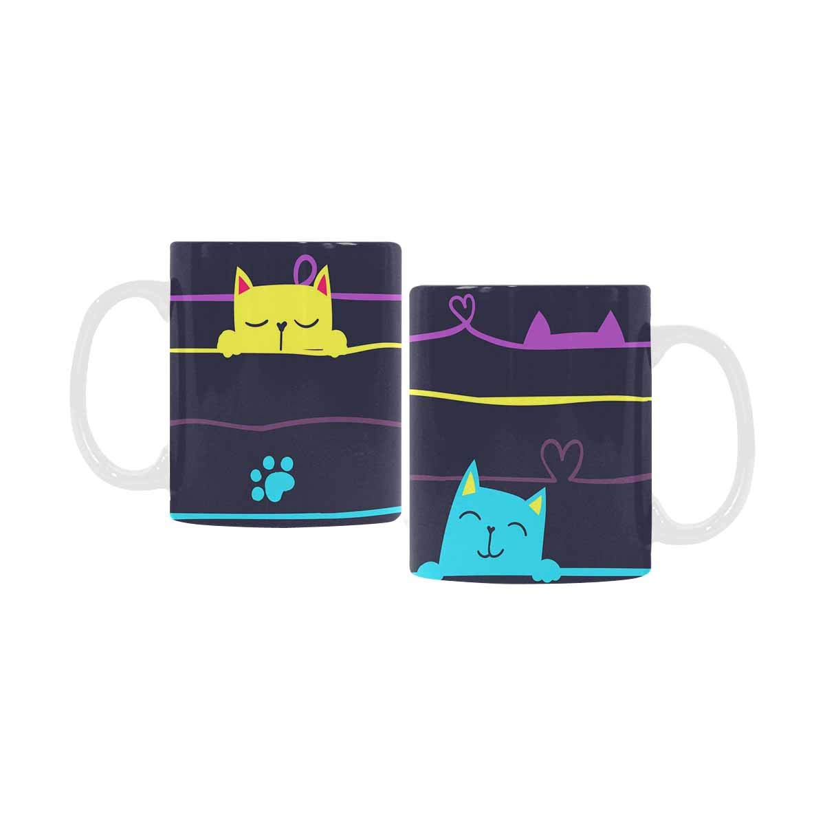 M MAXTOMO Personalized Customized Cartoon Cat Classical White Mug,Ceramic Coffee Mug